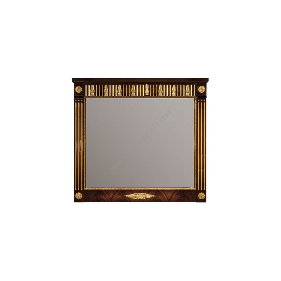 Mirror / Antique gold plated metal / Hish gloss, Shadowed american mahogany wood