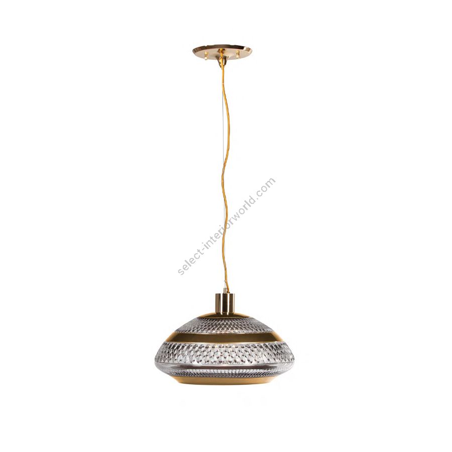 Pendant lamp / Polished brass finish / Gold glass