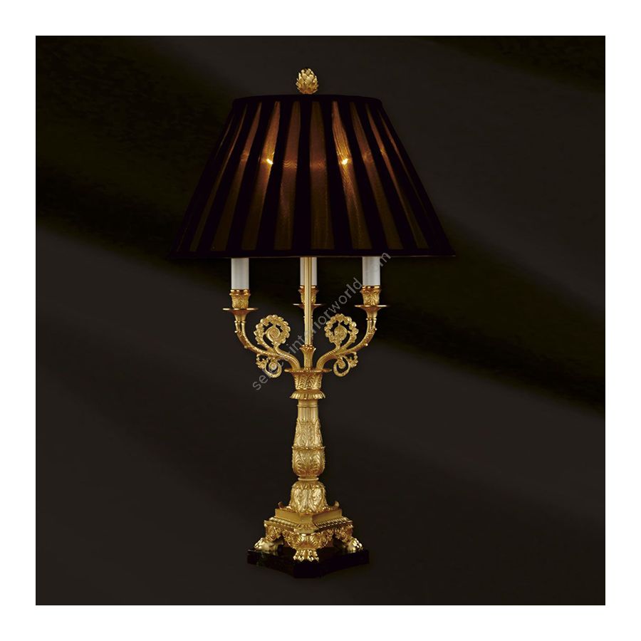 With Black and Gold Lamp Shade