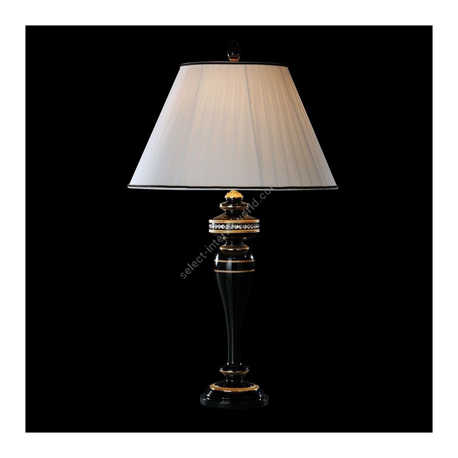 With white pleated lamp shade