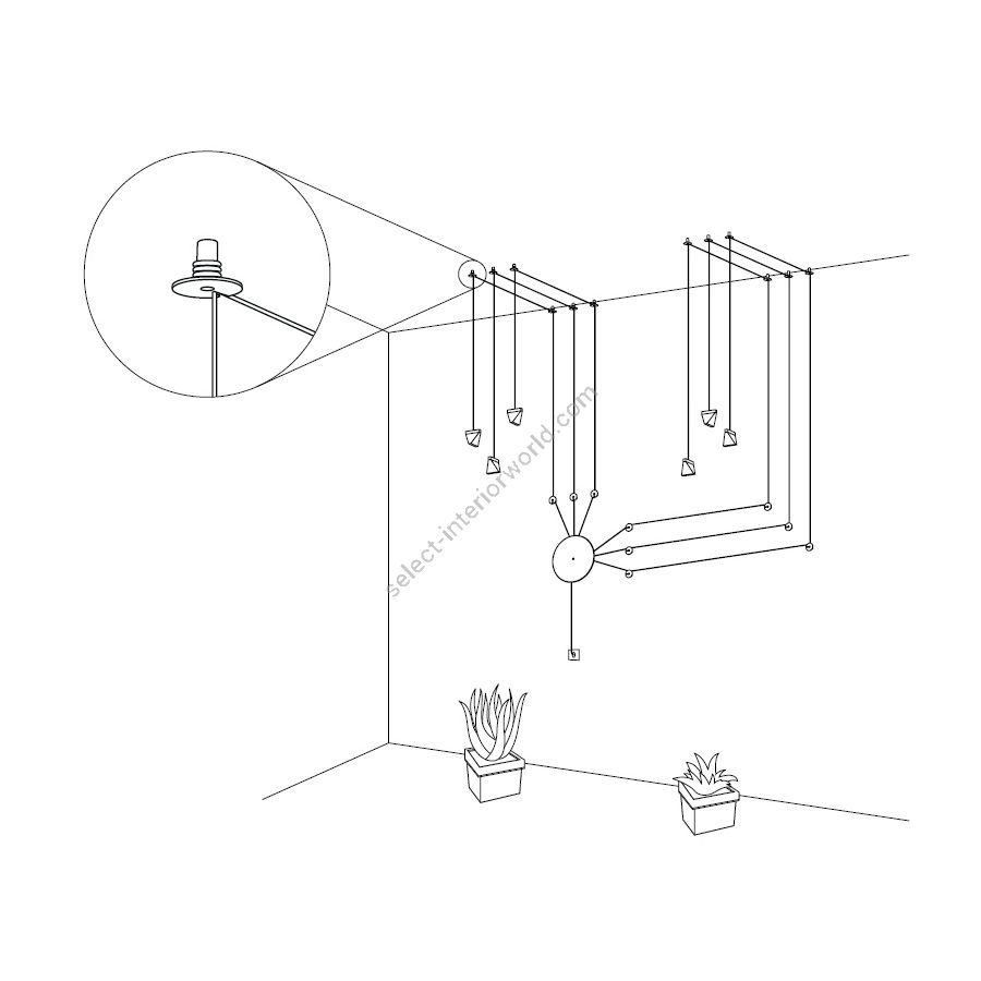 Modular light system Fabbian F41 Tripla Custom Lighting Price, buy Online on Select Interior
