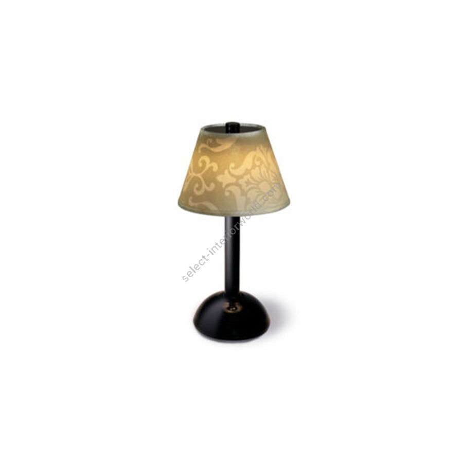 Rechargeable table lamp / Black painted finish / Royal Avorio lampshade colour