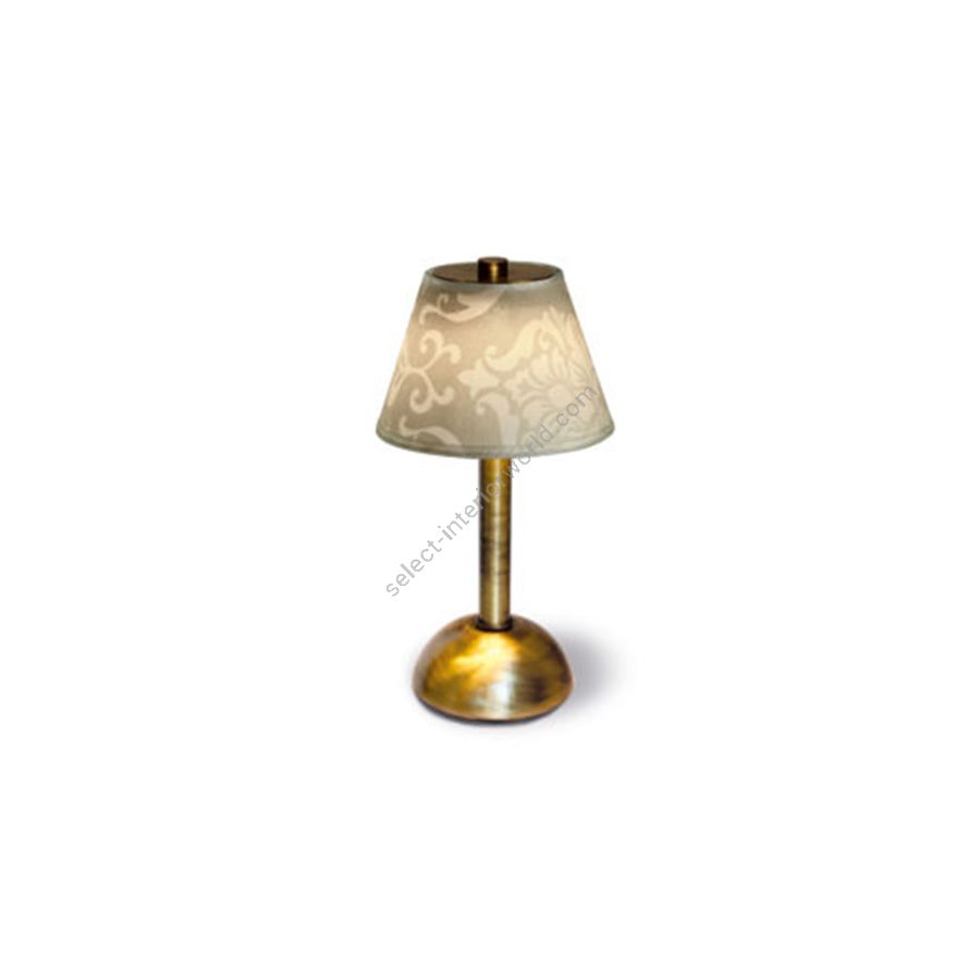 Rechargeable table lamp / Brushed bronze finish / Royal Bianco lampshade colour