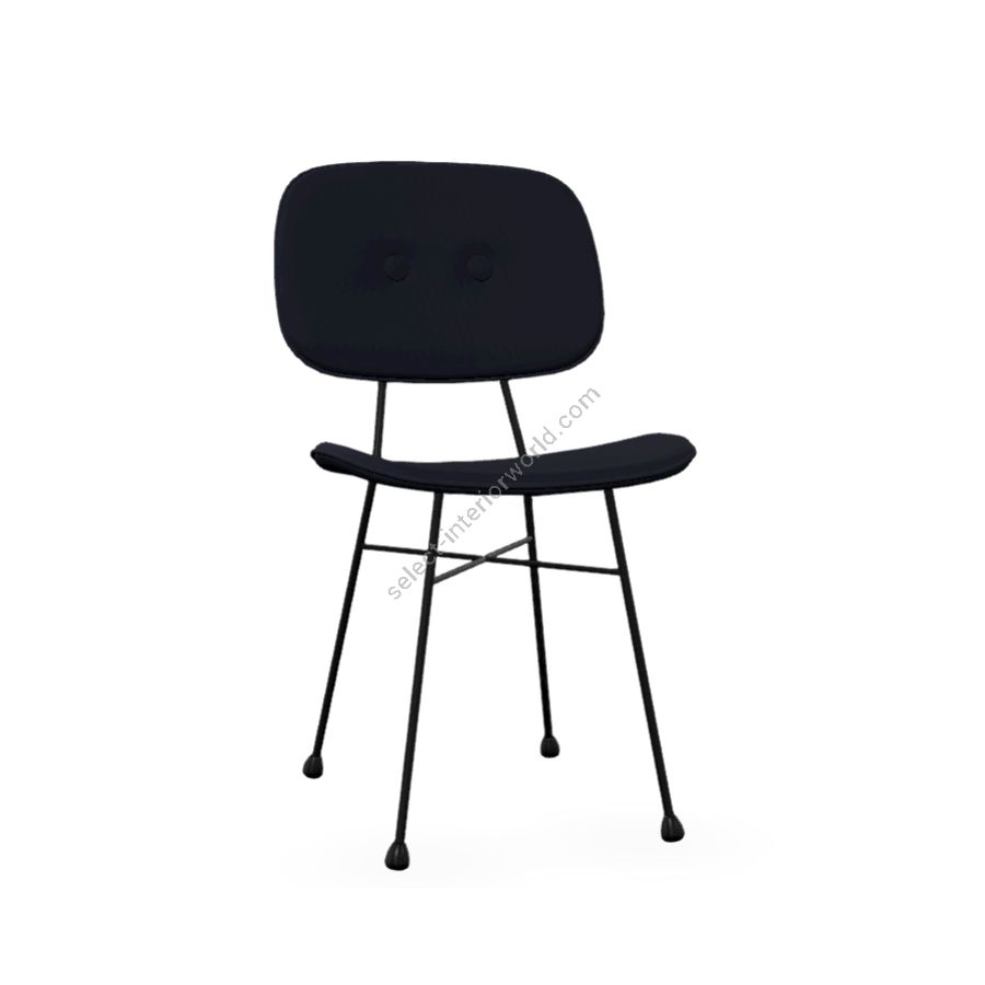 Chair / Black finish / Indigo (Denim) upholstery