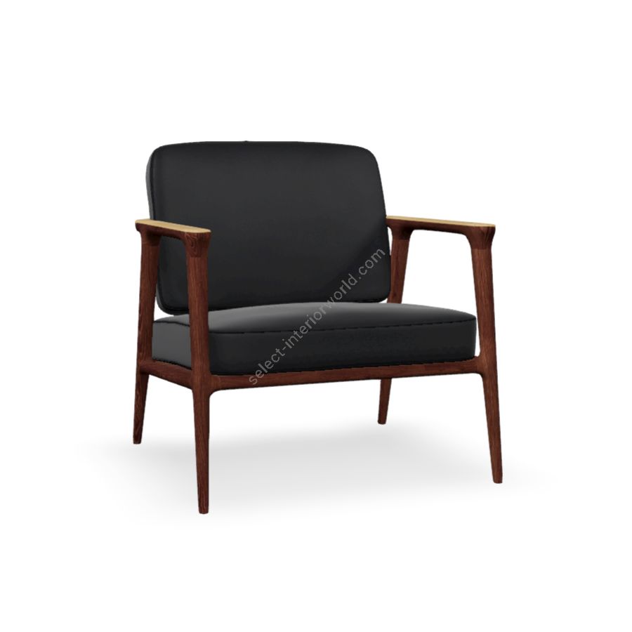Lounge chair / Oak Cinnamon Whitewash Composition finish / Black (Abbracci) upholstery