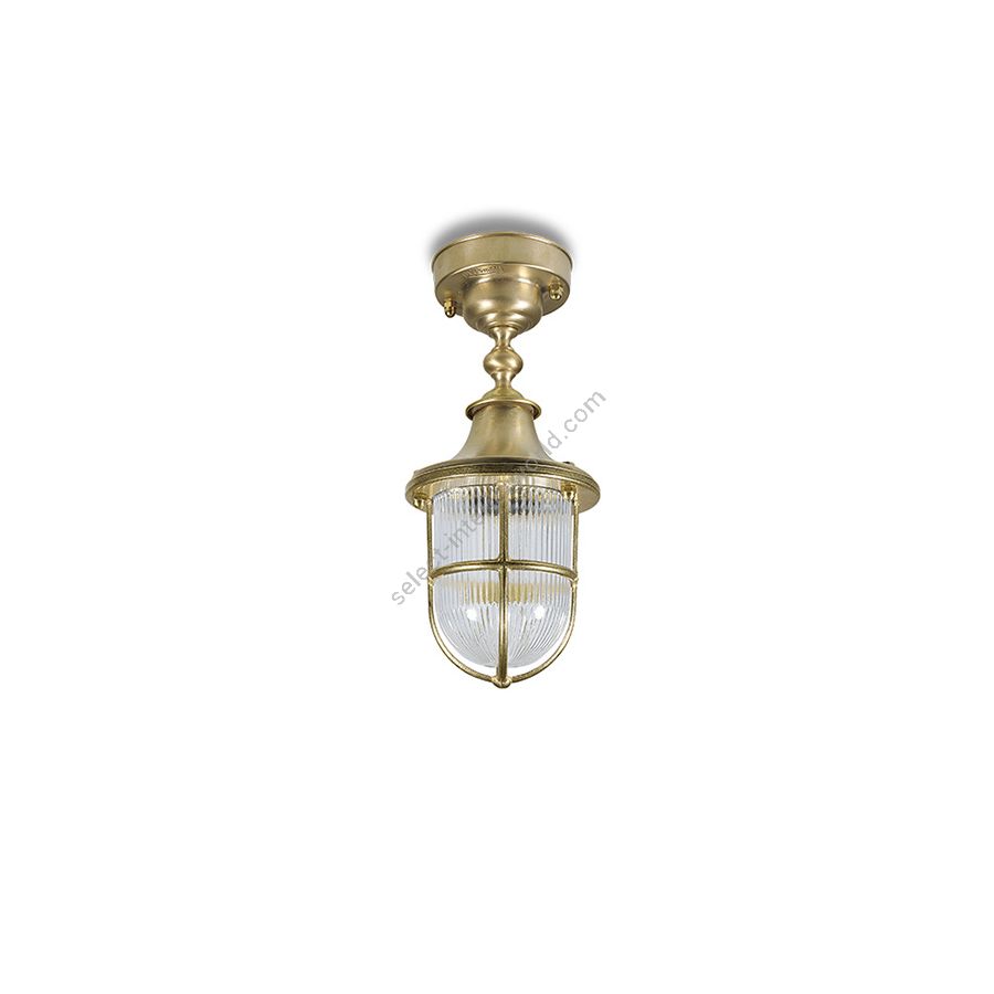 Outdoor ceiling lamp / Natural brass finish