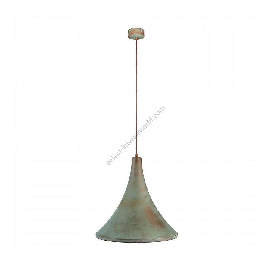 Aged brass copper-coloured finish with brass polished inside / cm.: 120 (H1/44+H2/76) x 42 x 42 / inch.: 47.2" (H1/17.3"+H2/29.9") x 16.5" x 16.5"