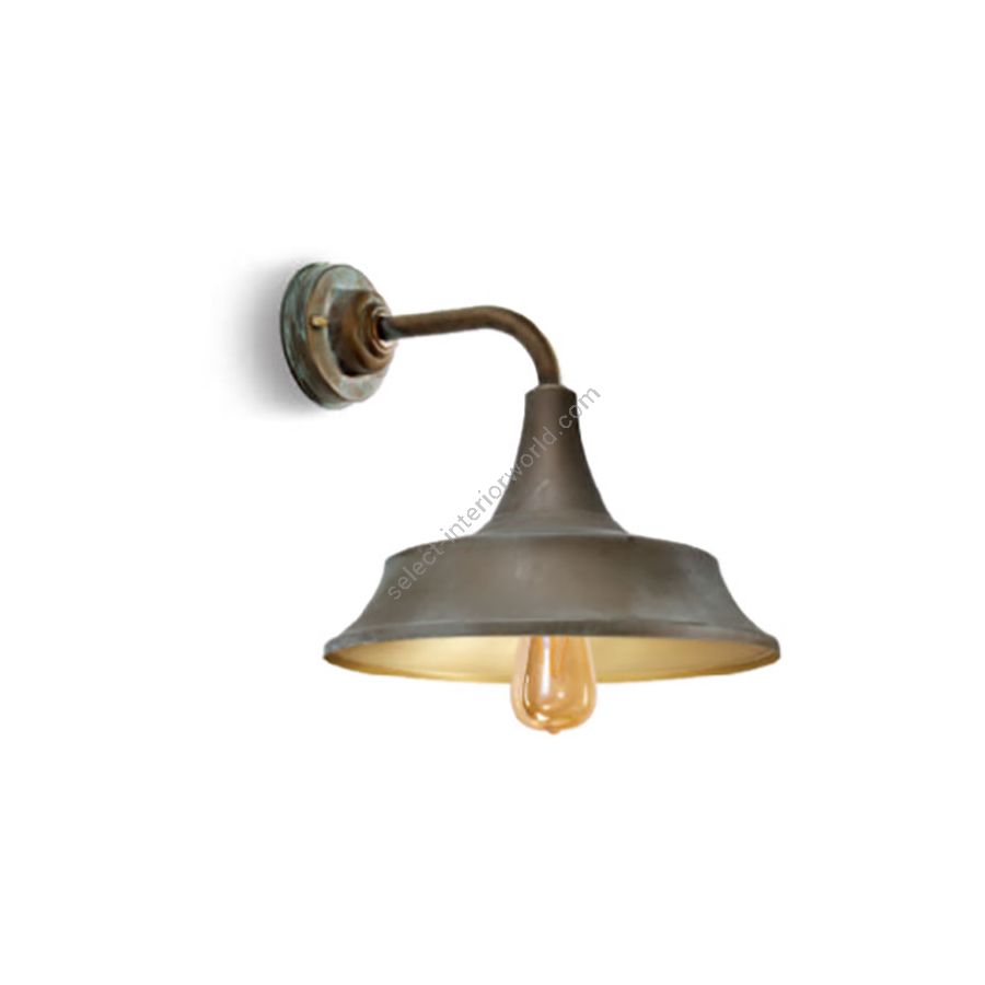 Aged brass copper-coloured finish with brass polished inside / Without glass