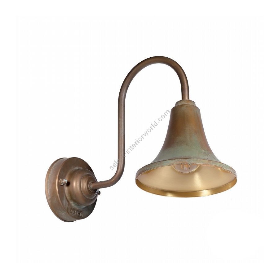 Aged brass copper-coloured finish with brass polished inside