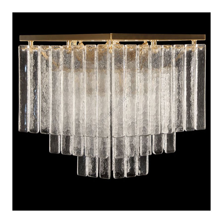 Brushed Gold Finish / Clear Glass / 5 lights (cm.: 50 x 50 x 50 / inch.: 19.69" x 19.69" x 19.69")