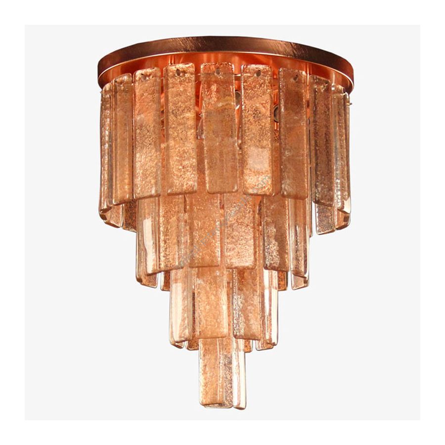Brushed Copper Finish / Copper Glass / 7 lights (cm.: 50 x 40 x 40 / inch.: 19.69" x 15.75" x 15.75")