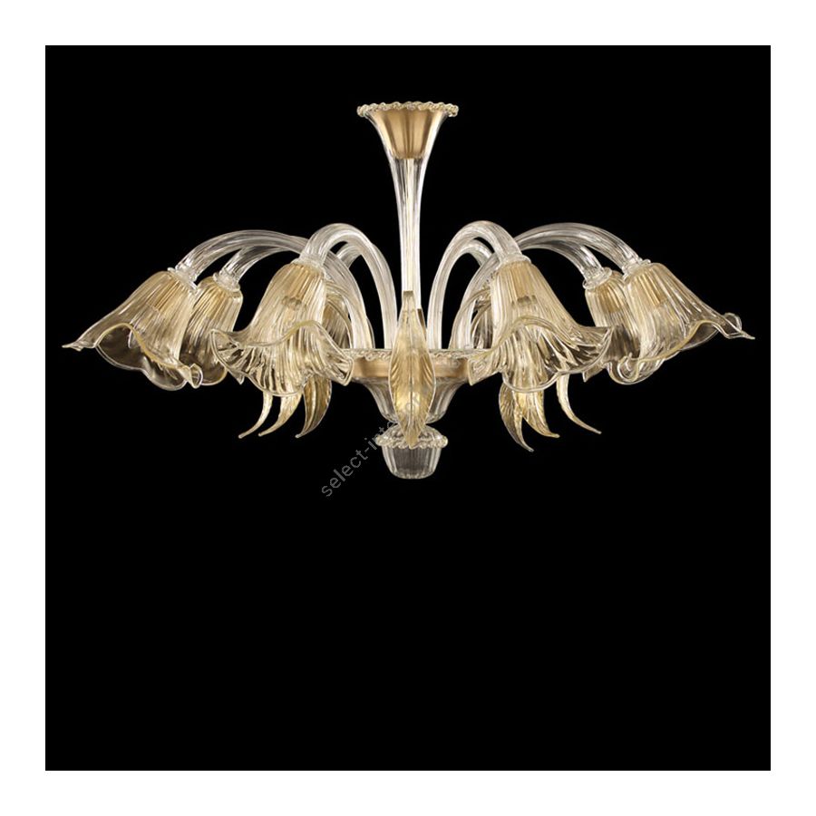 Clear Gold Glass / 8 lights (cm.: 60 x 100 x 105 / inch.: 23.63" x 39.37" x 41.33")