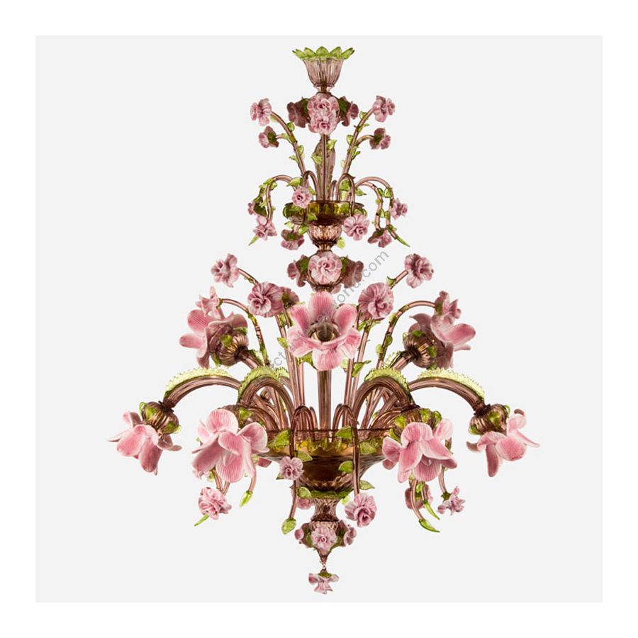 Amethyst, Green, Rose and Vitreous paste Glass / 9 lights (cm.: 120 x 95 x 95 / inch.: 47.24" x 37.40" x 37.40")