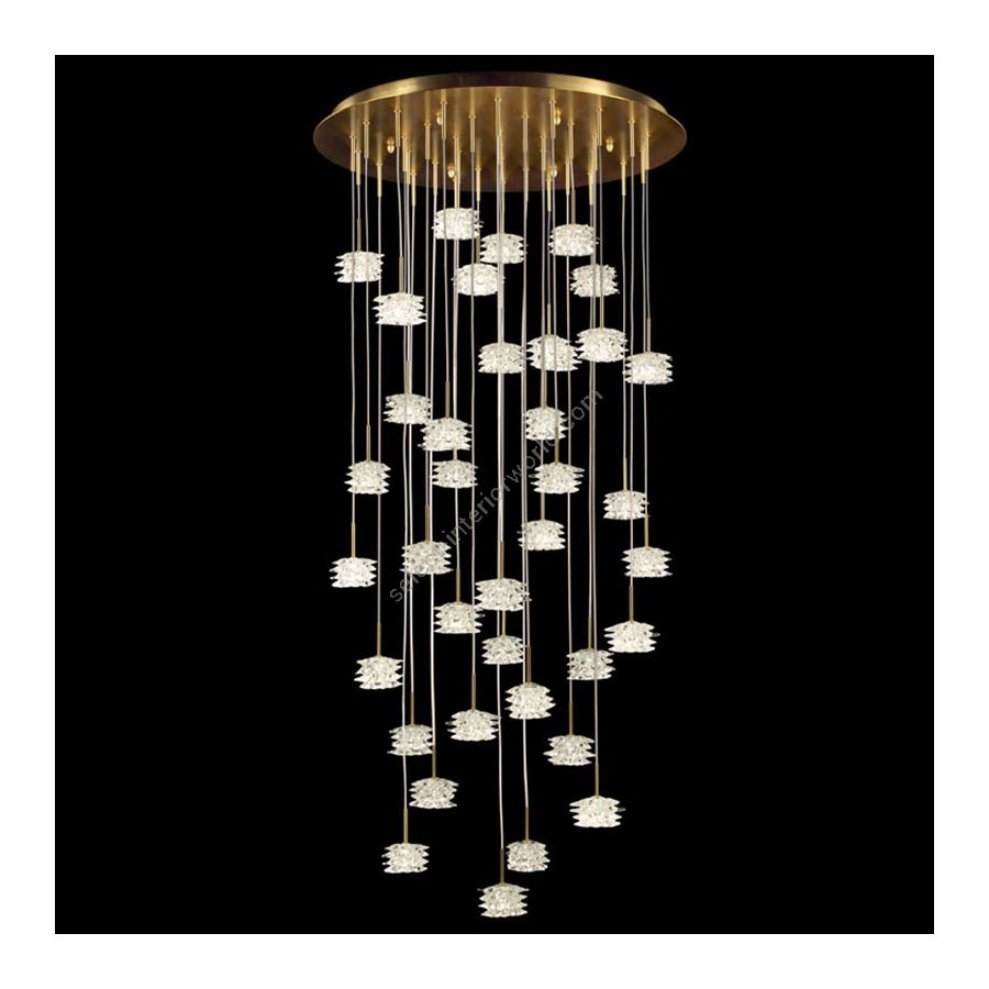 Gold Finish / 37 lights (cm.: min 180 - max 200 x 90 x 90 / inch.: min 70.9" - max 78.7x 35.4" x 35.4")