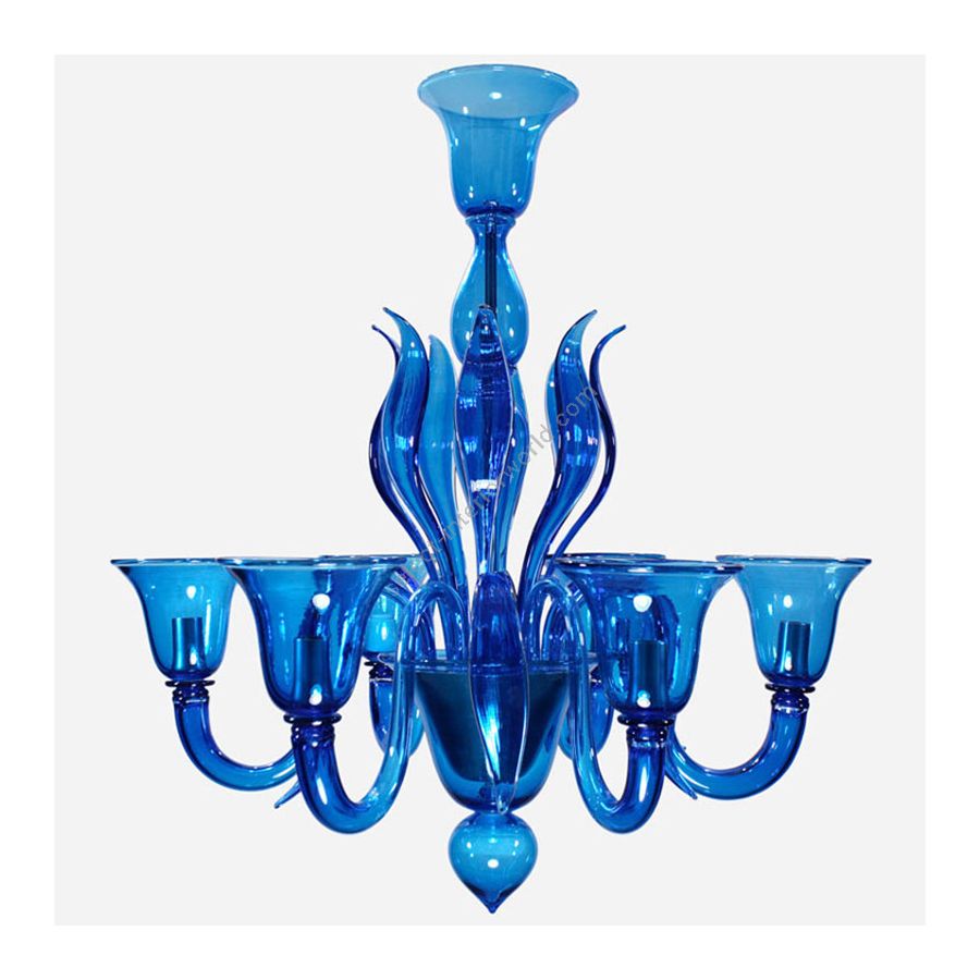 Ocean Blue Glass / 6 lights (cm.: 80 x 75 x 75 / inch.: 31.5" x 29.5" x 29.5")