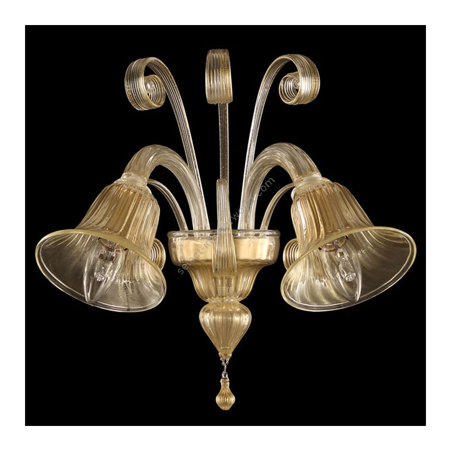 Gold Glass / 2 lights (cm.: 40 x 40 x 40 / inch.: 15.7" x 15.7" x 15.7")