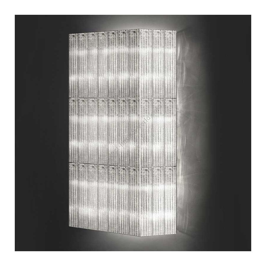 Overlap clear glass, 6 E27x60W max - 6 lights (cm.: 107 x 45 x 20 / inch.: 42.1" x 17.7" x 25.6") number