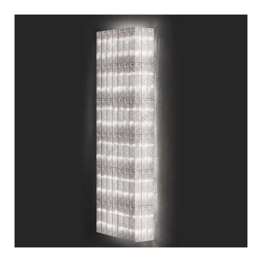 Overlap clear glass, 12 E27x60W max - 12 lights (cm.: 179 x 45 x 20 / inch.: 84.6" x 17.7" x 25.6") number