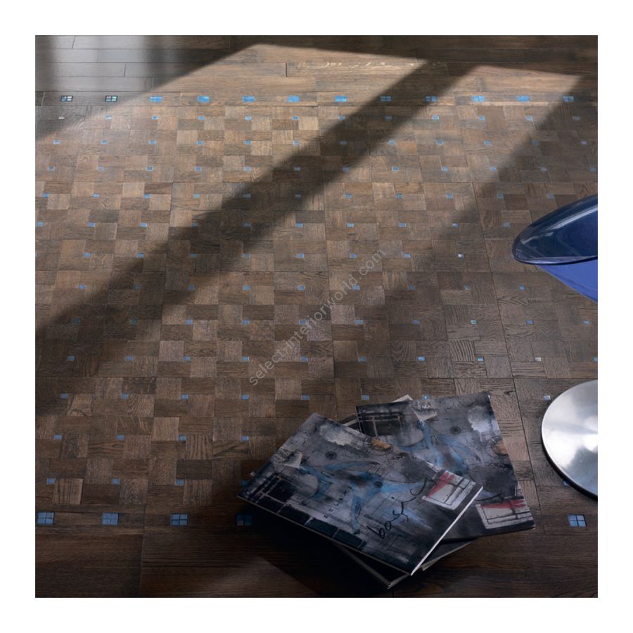 Wood Finish: Oak Grey; Mosaic Finish: Celeste