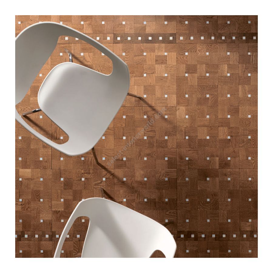 Wood Finish: Oak Light; Mosaic Finish: White