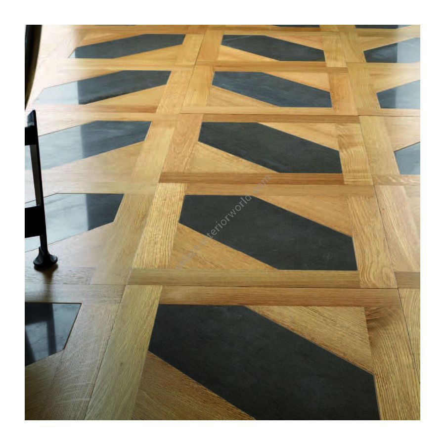 Wood Finish: Oak Natural; Marble Finish: Brown