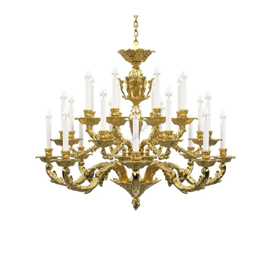 Polished Brass Finish / Without Lamp Shades / 24 lights (cm.: H 93 x W 111 / inch.: H 36.6" x W 43.7")