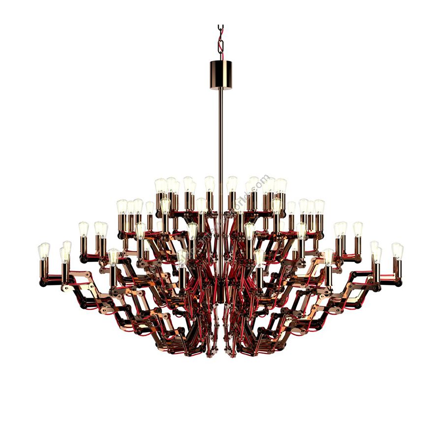 Copper Color Stainless Steel Finish / Short Candles / 72 lights (cm.: H 141 x W 174 / inch.: H 55.5" x W 68.5")