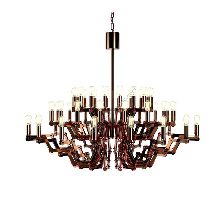 Copper Color Stainless Steel Finish / Short Candles / 54 lights (cm.: H 106 x W 137 / inch.: H 41.7" x W 53.9")