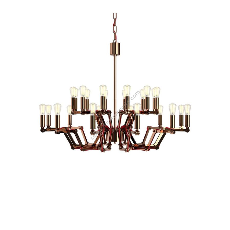 Copper Color Stainless Steel Finish / Short Candles / 24 lights (cm.: H 73 x W 101 / inch.: H 28.7" x W 39.8")