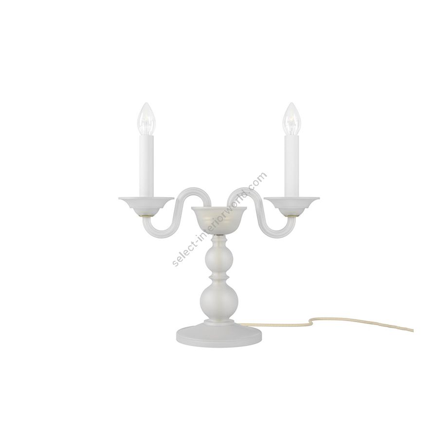 Luxurious and Elegant Table Lamp, Two Candles / Crystal Frosted glass colour