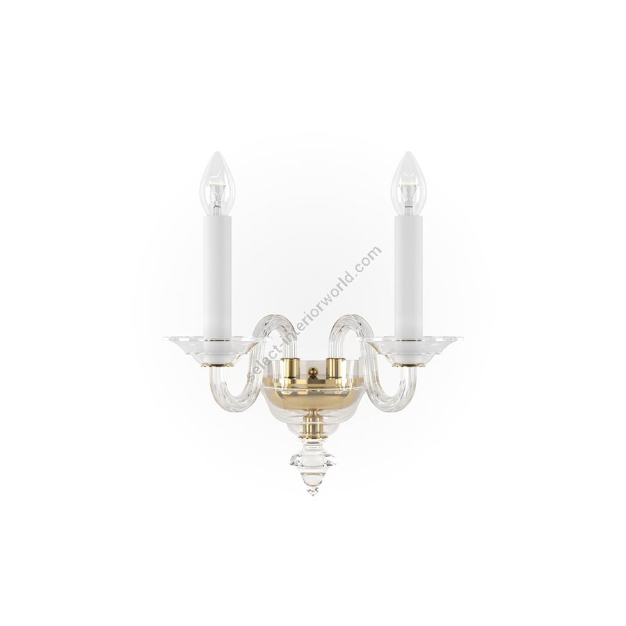 Luxurious and Elegant Wall Lamp / 24k Gold Plated metal with Crystal glass