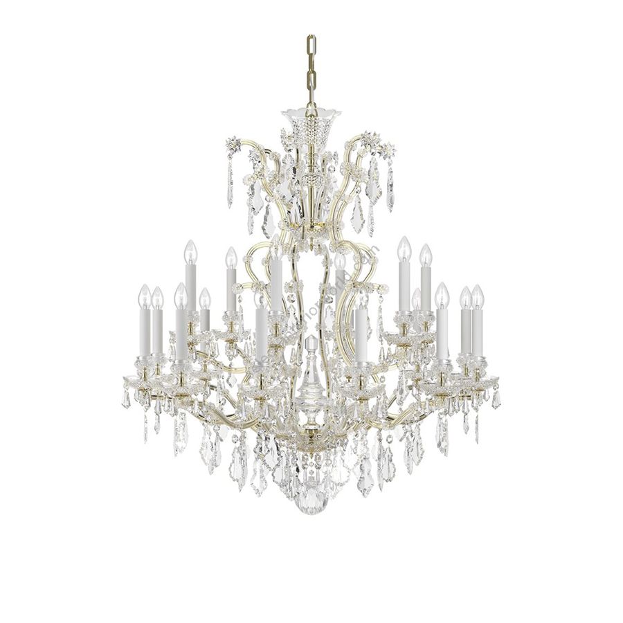 Elite Crystal Chandelier / 18 lamp / Historic Design / Polished Brass finish