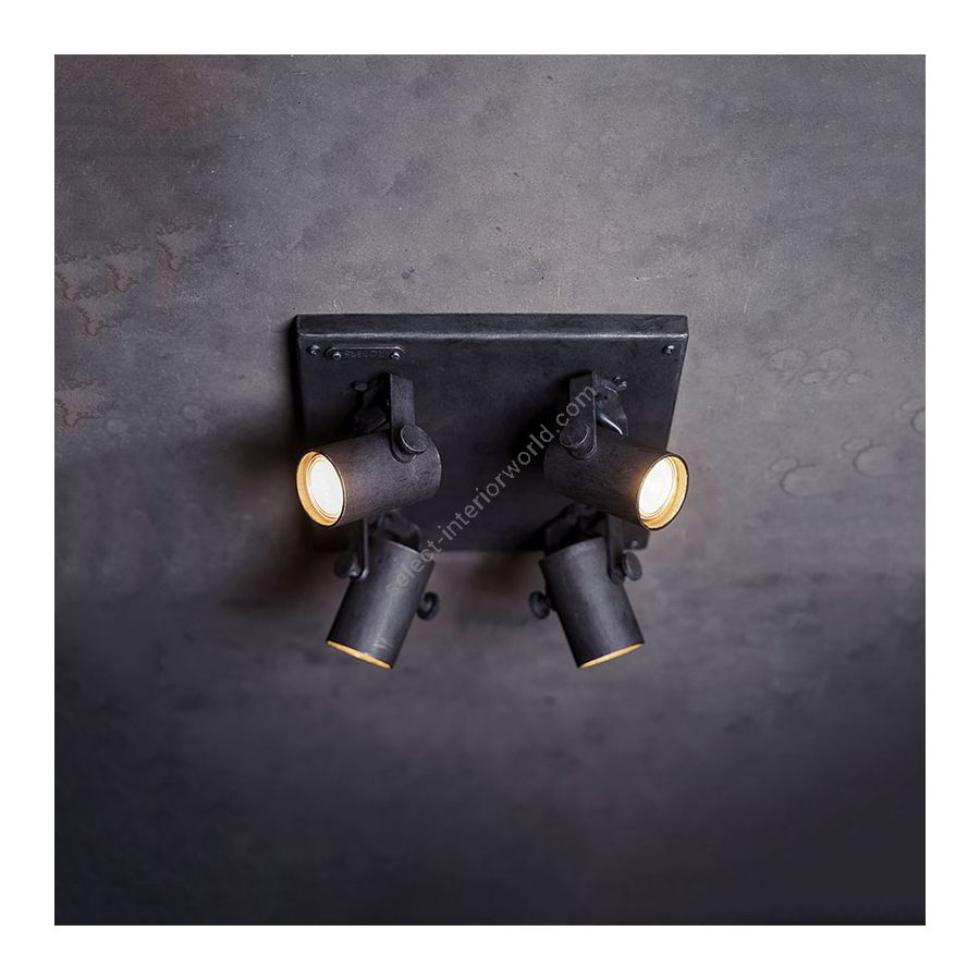 Ceiling spot lighting fixture / Iron nature finish