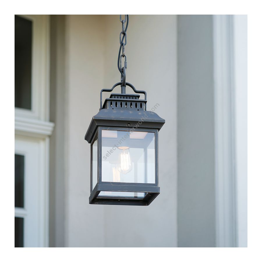 Outdoor suspension lamp / Old bronze finish / Clear glass