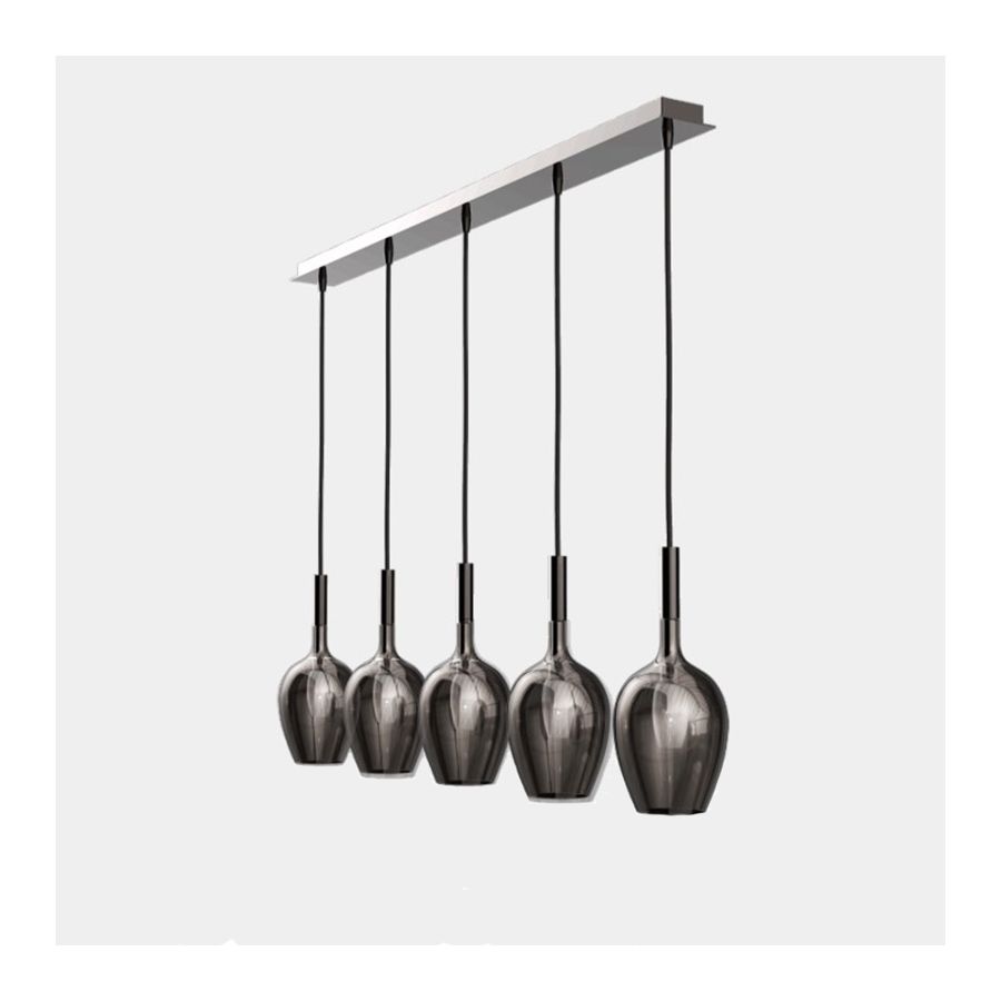 Pendant lamp / Iron Grey finish / Shiny titanium coating glass