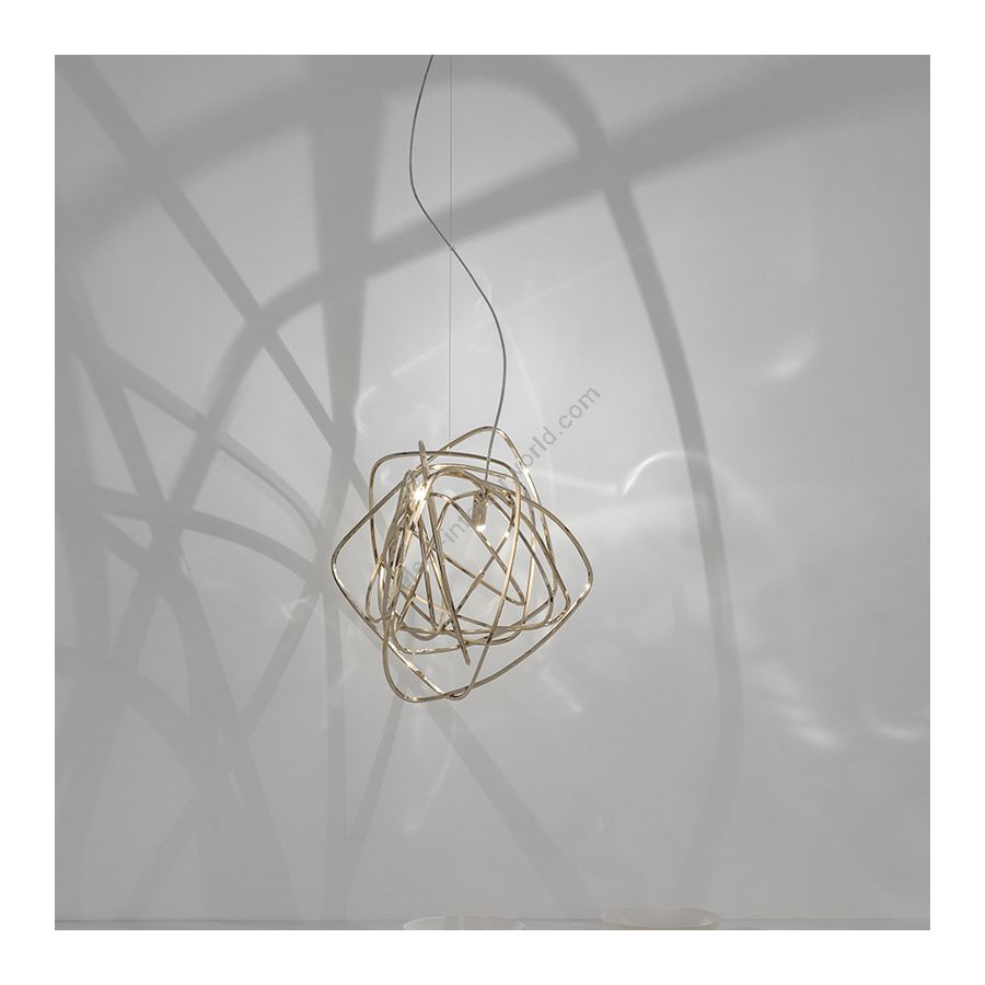 Gold plated finish / cm.: 190 (H1/30+H2/160) x 30 x 30 / inch.: 74.80" (H1/11.81+H2/62.99) x 11.81" x 11.81"