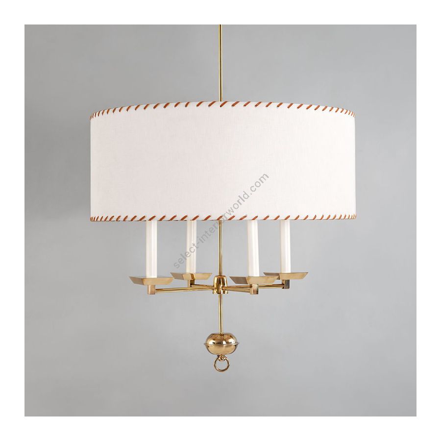 Ceiling light / Brass finish with Linen Shade