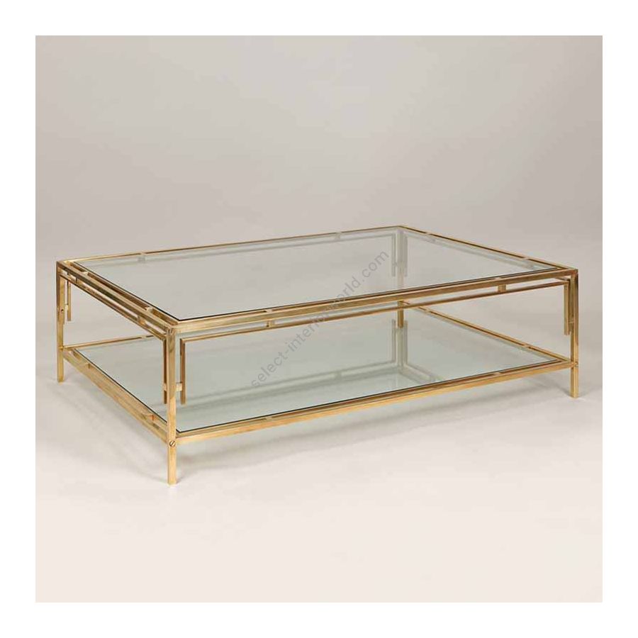 Coffee table / Brass finish / Toughened Glass top