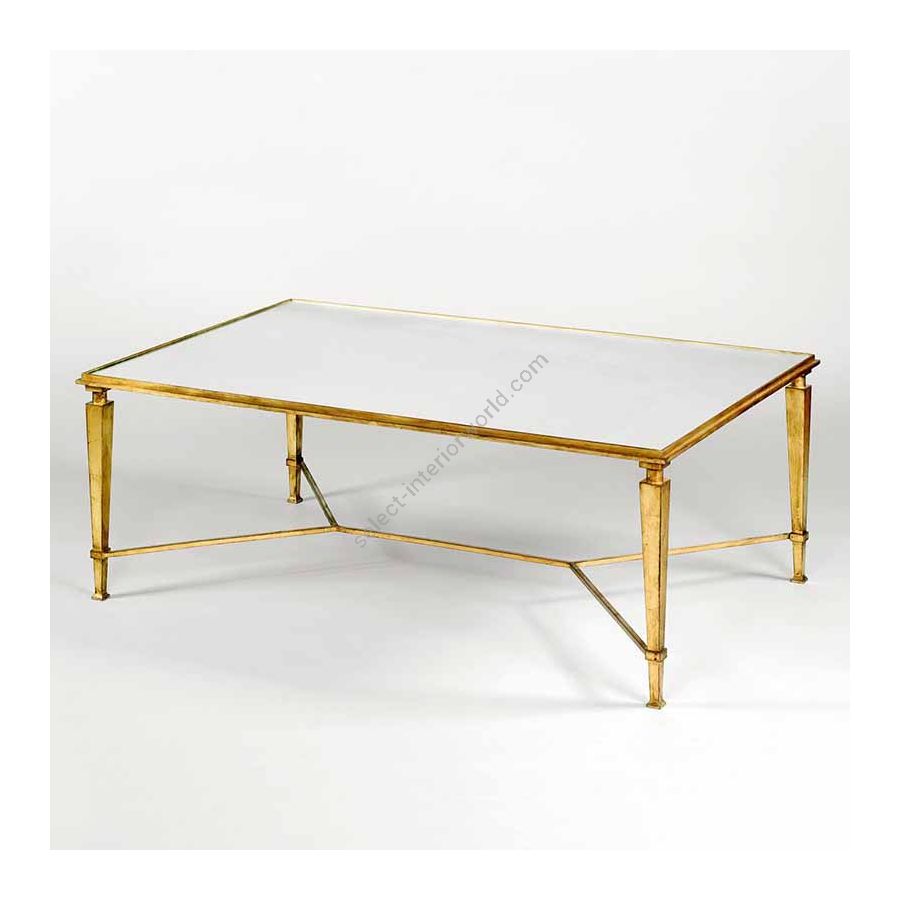 Coffee table / Gilt finish / Toughened antiqued mirror top