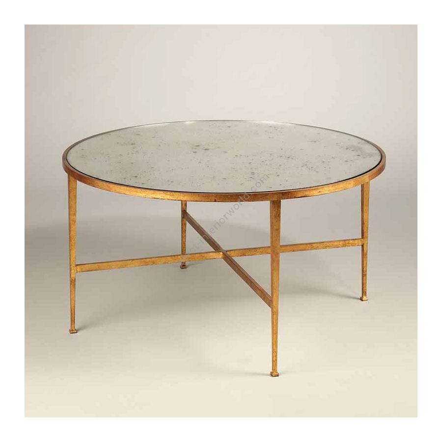 Coffee table / Gilt finish / Toughened Antiqued Mirror top