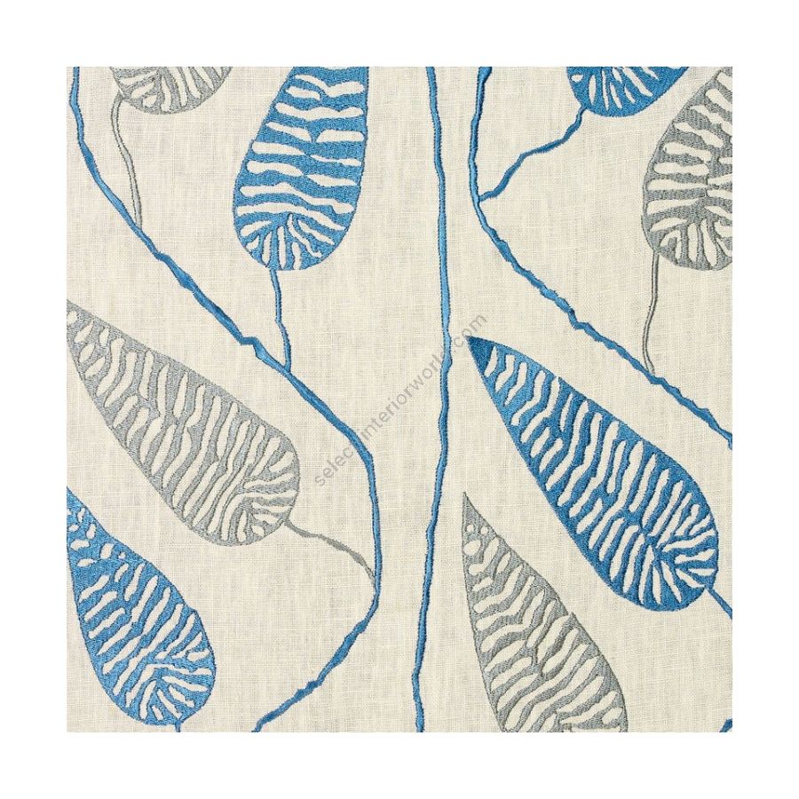 Detail - Paros Embroidered Linen - Blue & Green (BG)