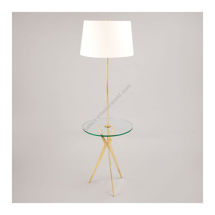 Floor lamp / Brass finish / Lily colour, material linen