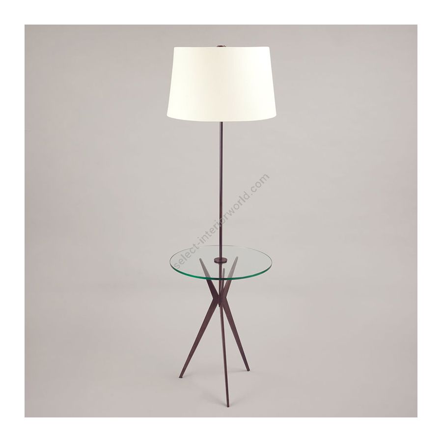 Floor lamp / Bronze finish / Lily colour, material linen