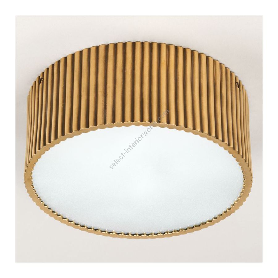 Flush Ceiling led light / Brass finish / Frosted glass shade