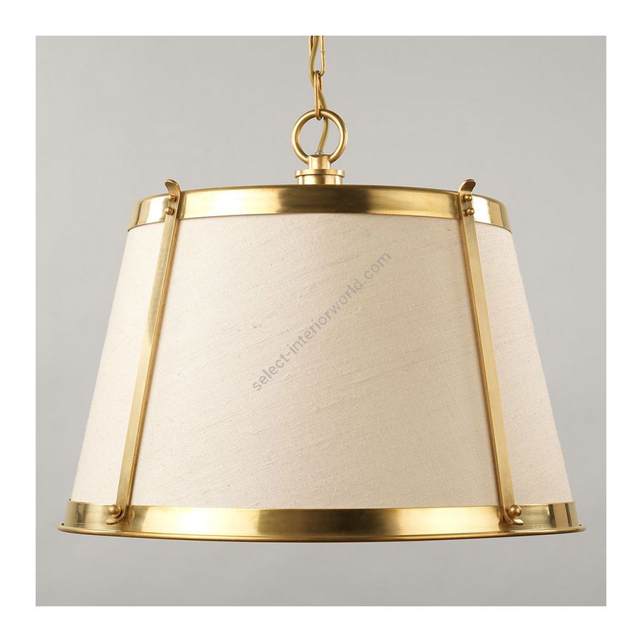 Brass finish / Gardenia Linen Laminated lampshade / cm.: 59.2 x 51.9 x 51.9 / inch.: 23.31" x 20.43" x 20.43"