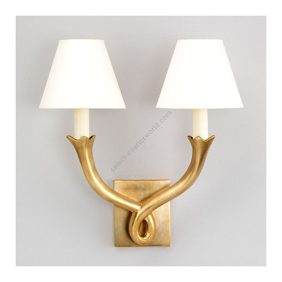 Brass finish / Pale Cream Card lampshades