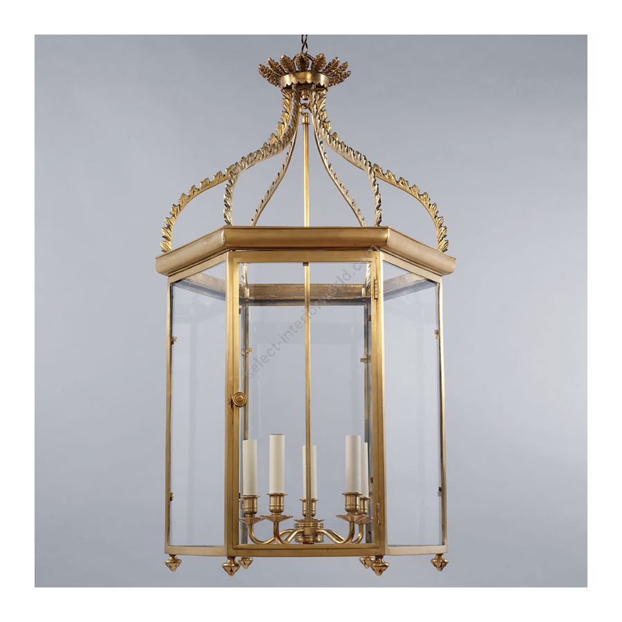 Lantern / Antique Brass finish / Glass panels