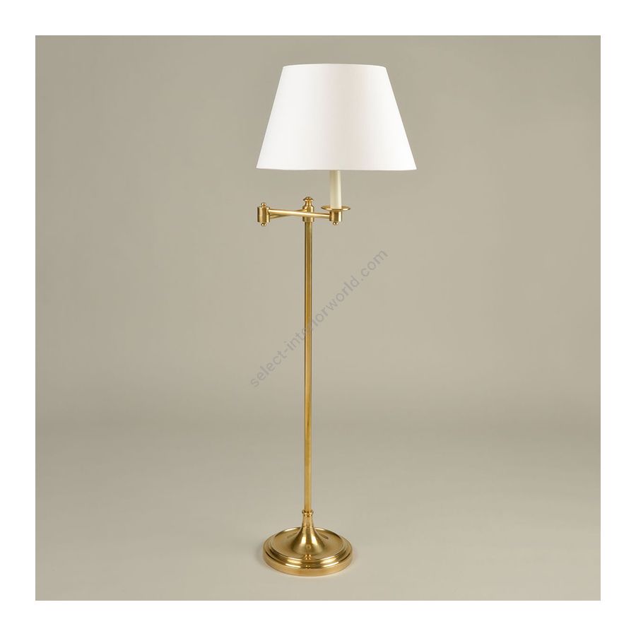 Floor lamp / Brass finish / Laminated type pf lampshade / Lily  colour, material linen lampshade