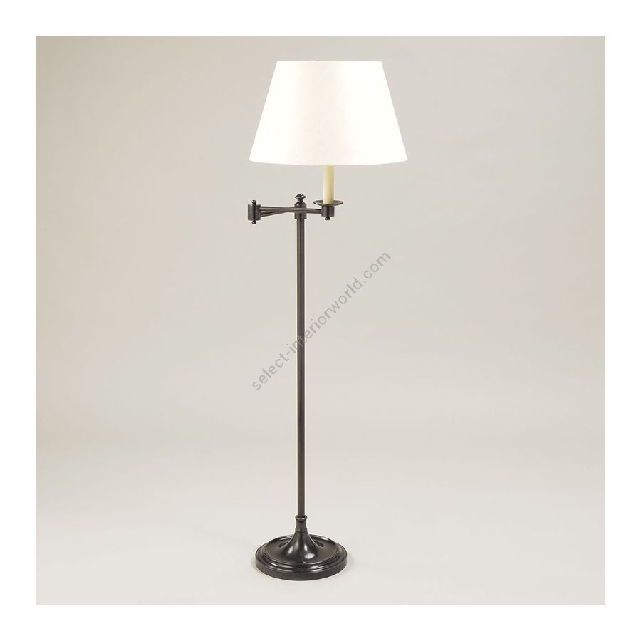 Floor lamp / Bronze finish / Laminated type pf lampshade / Lily  colour, material linen lampshade