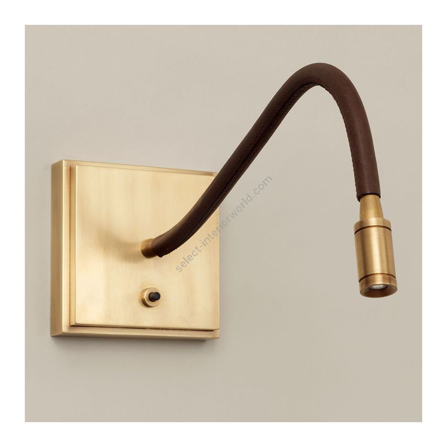 Reading Light / Brass finish with brown leather arm